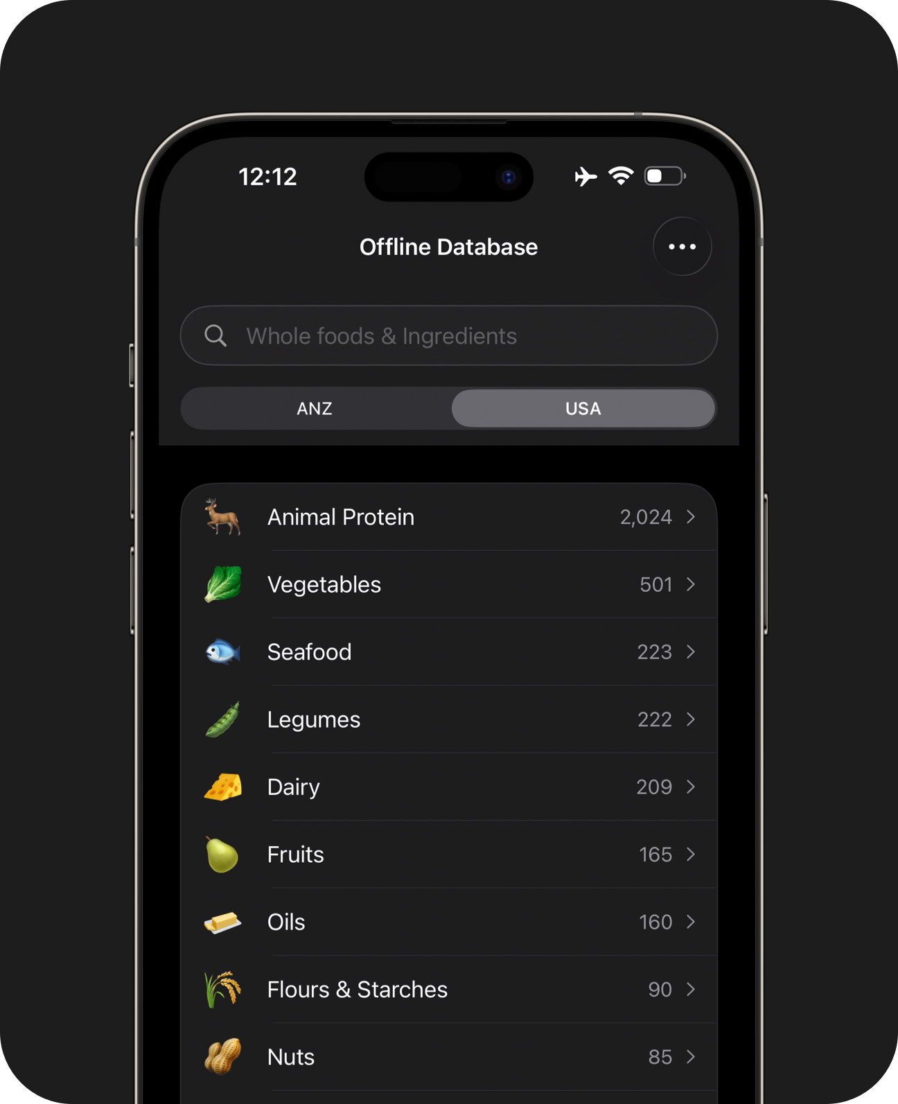 Close-up of an iPhone showing the database browser